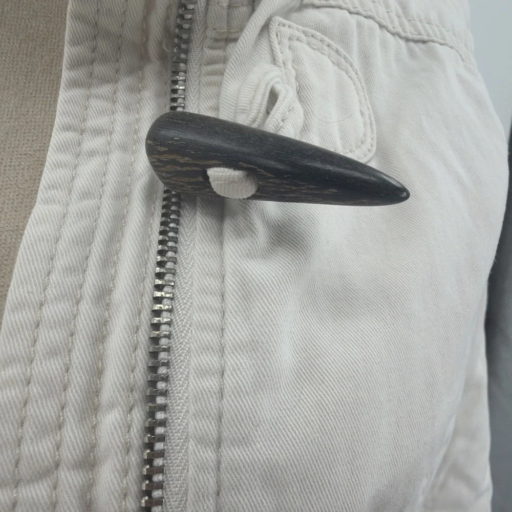 Vintage 2000s Woman's Cream Abercrombie &‎ Fitch Toggle Y2K Jacket Coat Medium